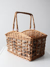 vintage wicker and birch bark basket