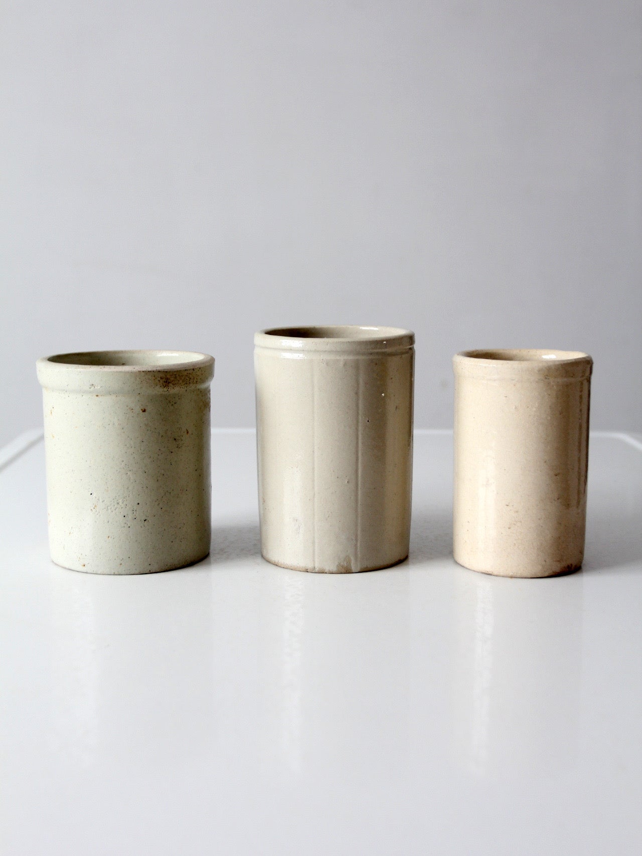 antique stoneware crocks | set of 3
