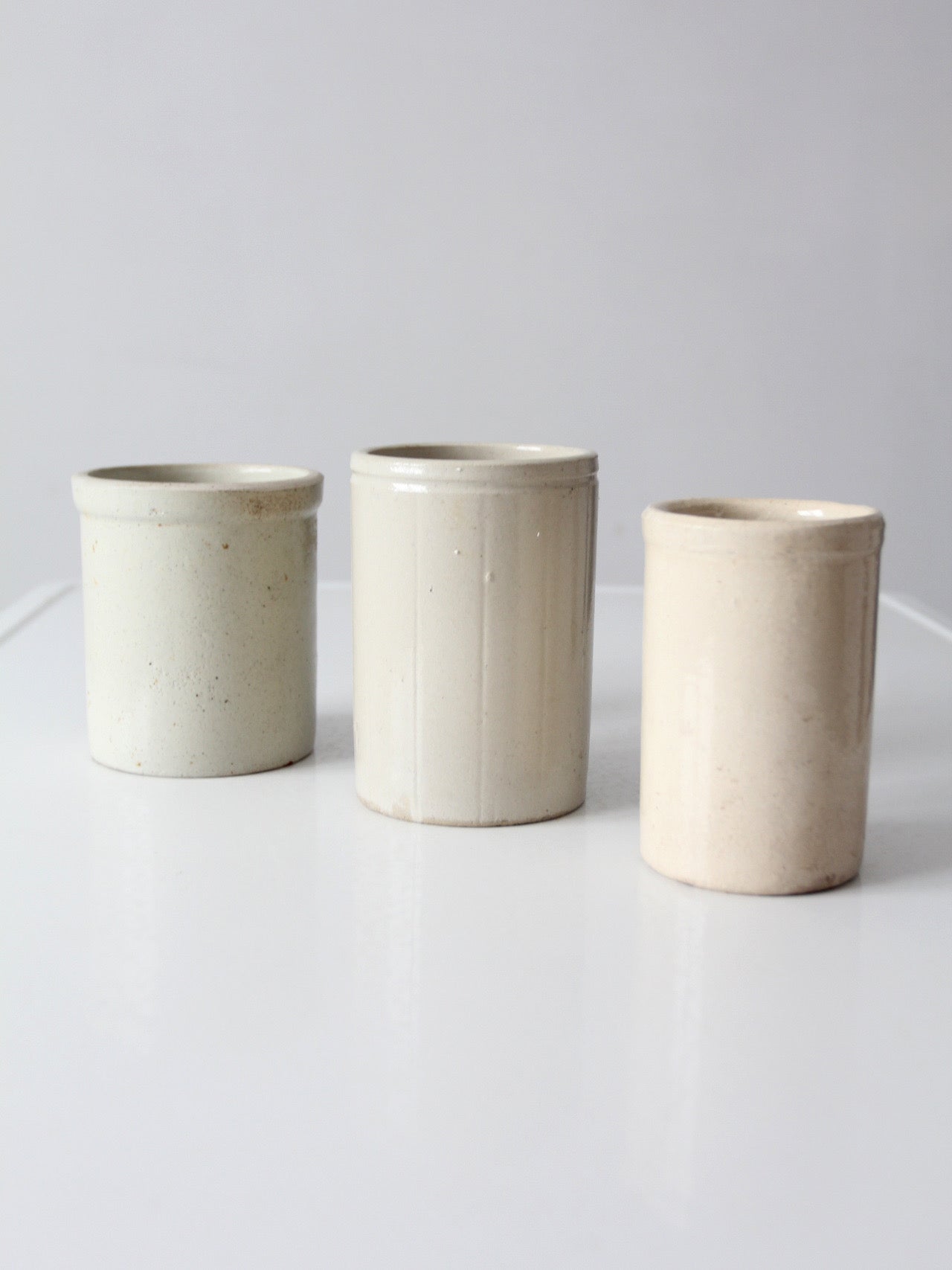 antique stoneware crocks | set of 3