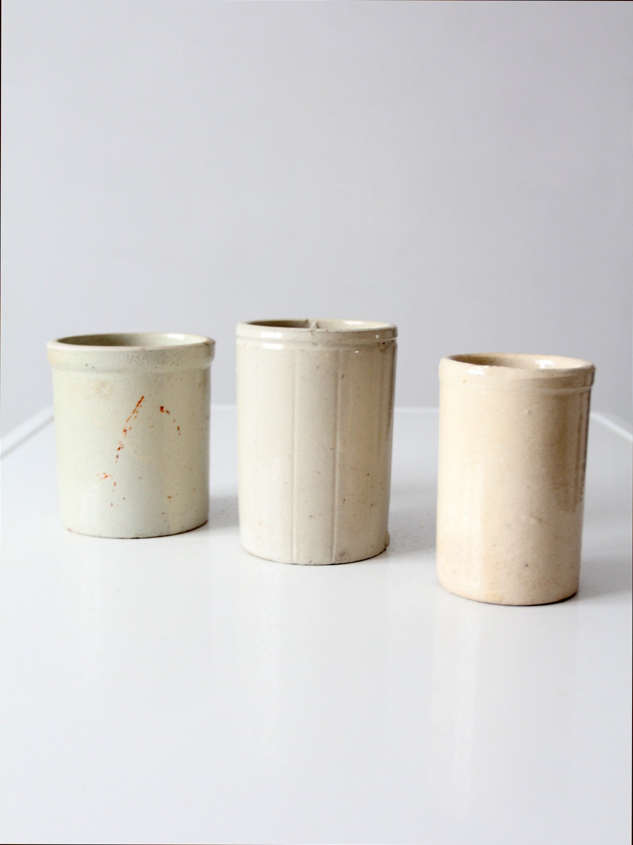 antique stoneware crocks | set of 3