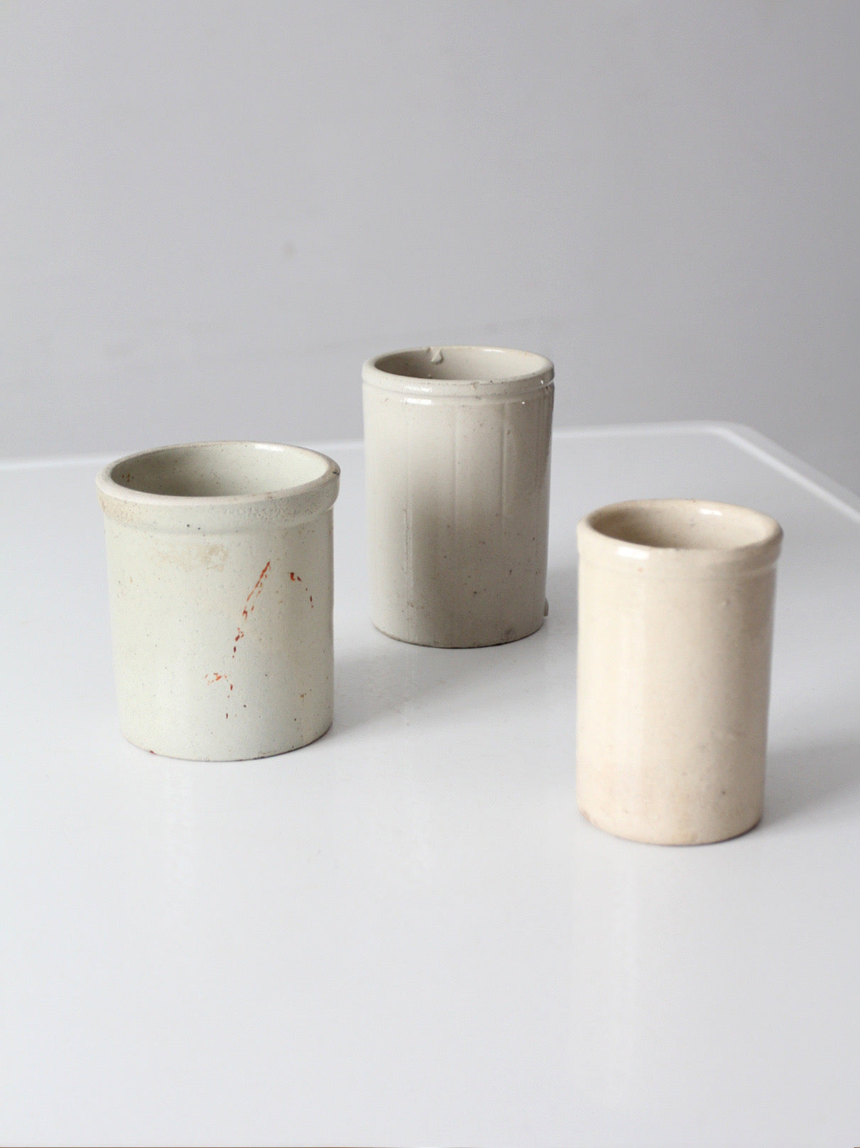 antique stoneware crocks | set of 3
