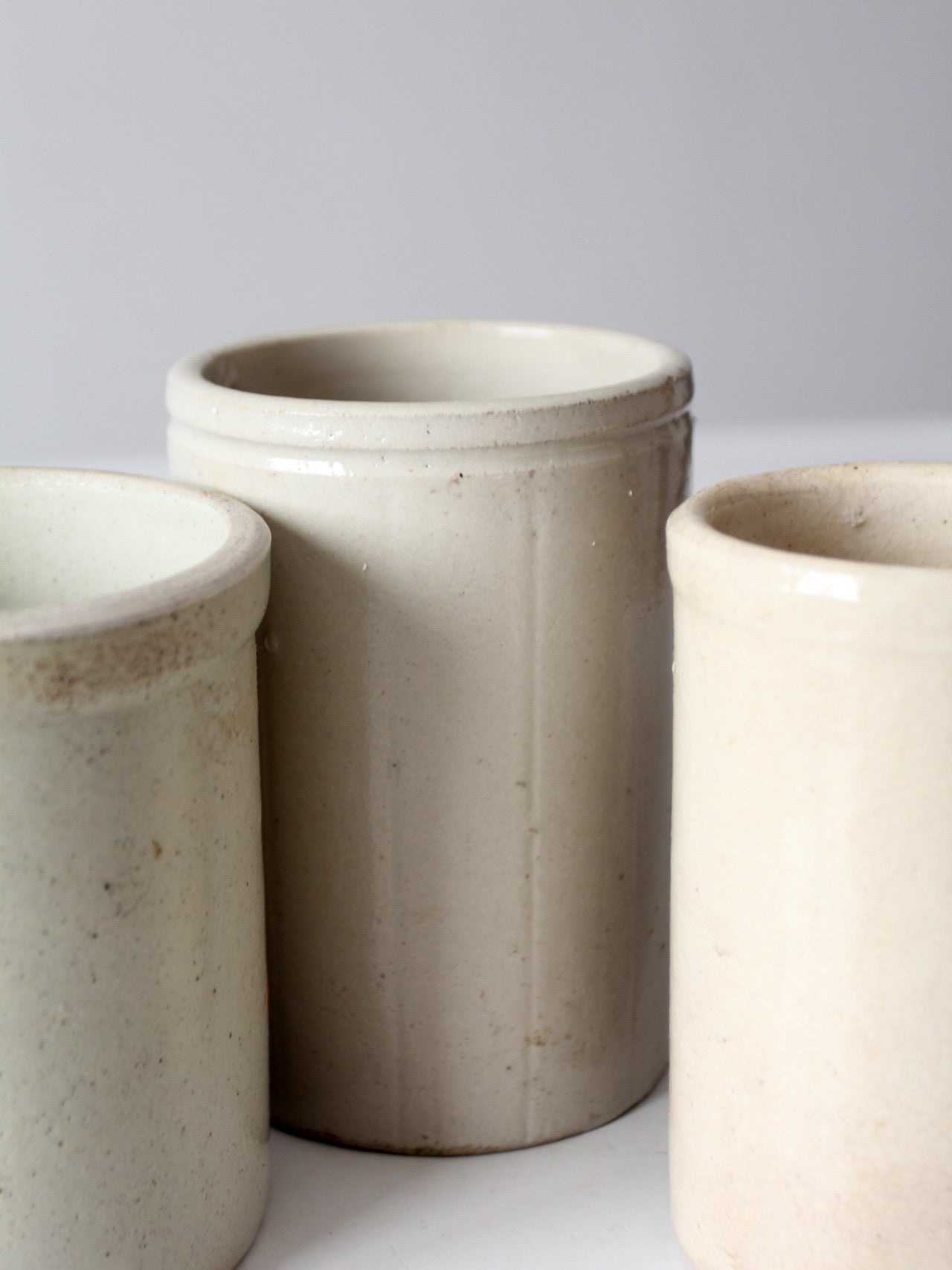 antique stoneware crocks | set of 3