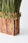 vintage decorative dried grass topiaries pair