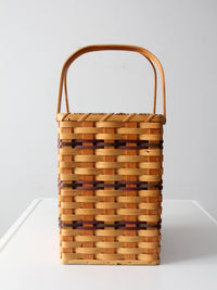 vintage splint weave stair basket