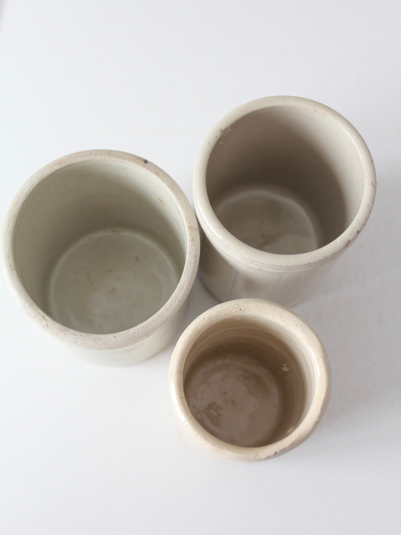 antique stoneware crocks | set of 3