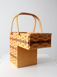 vintage splint weave stair basket