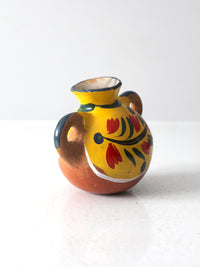 vintage hand painted terra cotta pot