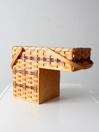 vintage splint weave stair basket
