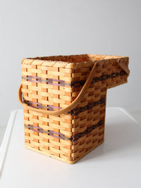 vintage splint weave stair basket