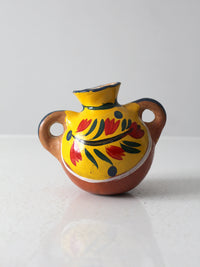 vintage hand painted terra cotta pot