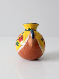 vintage hand painted terra cotta pot