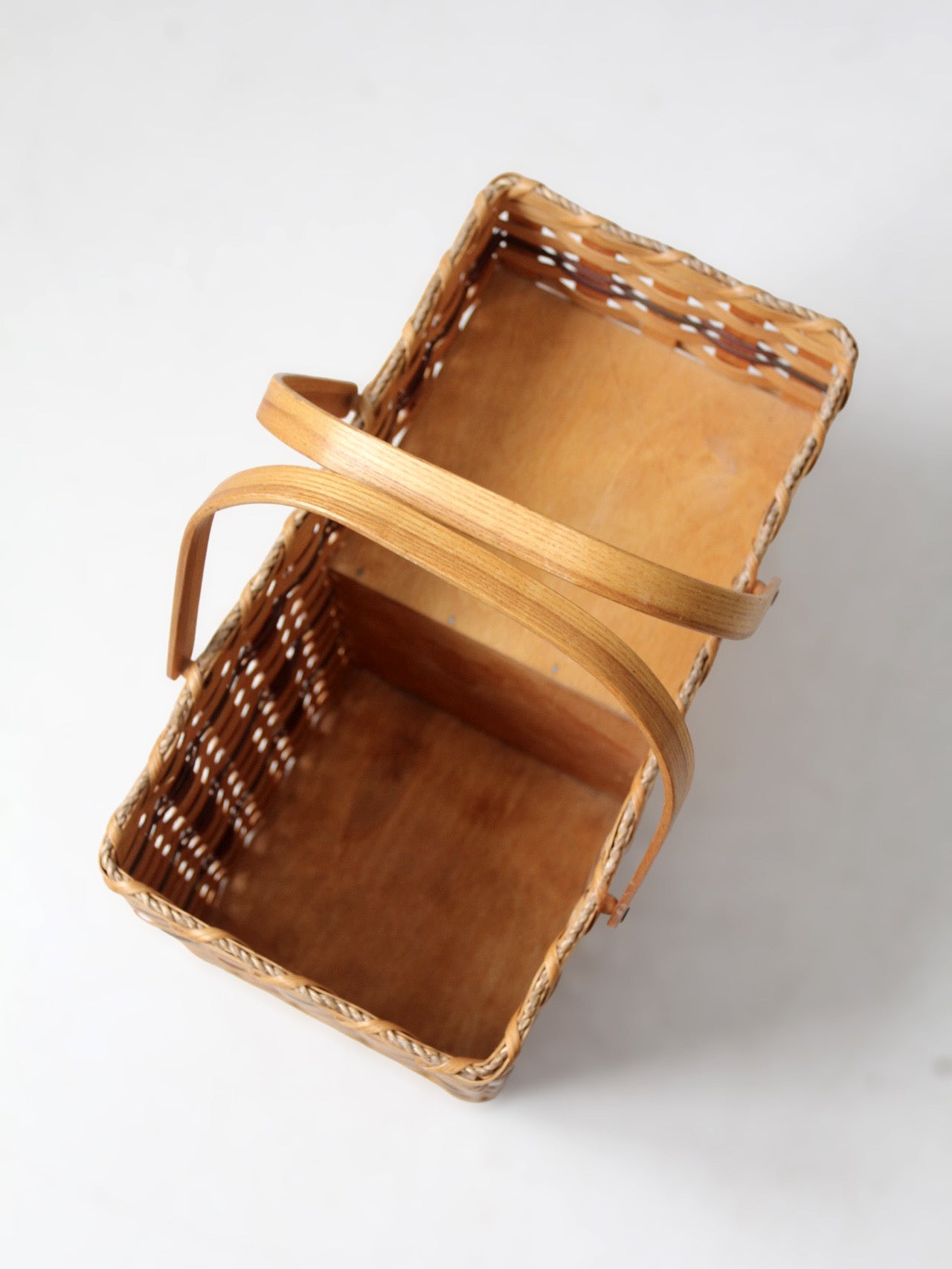 vintage splint weave stair basket