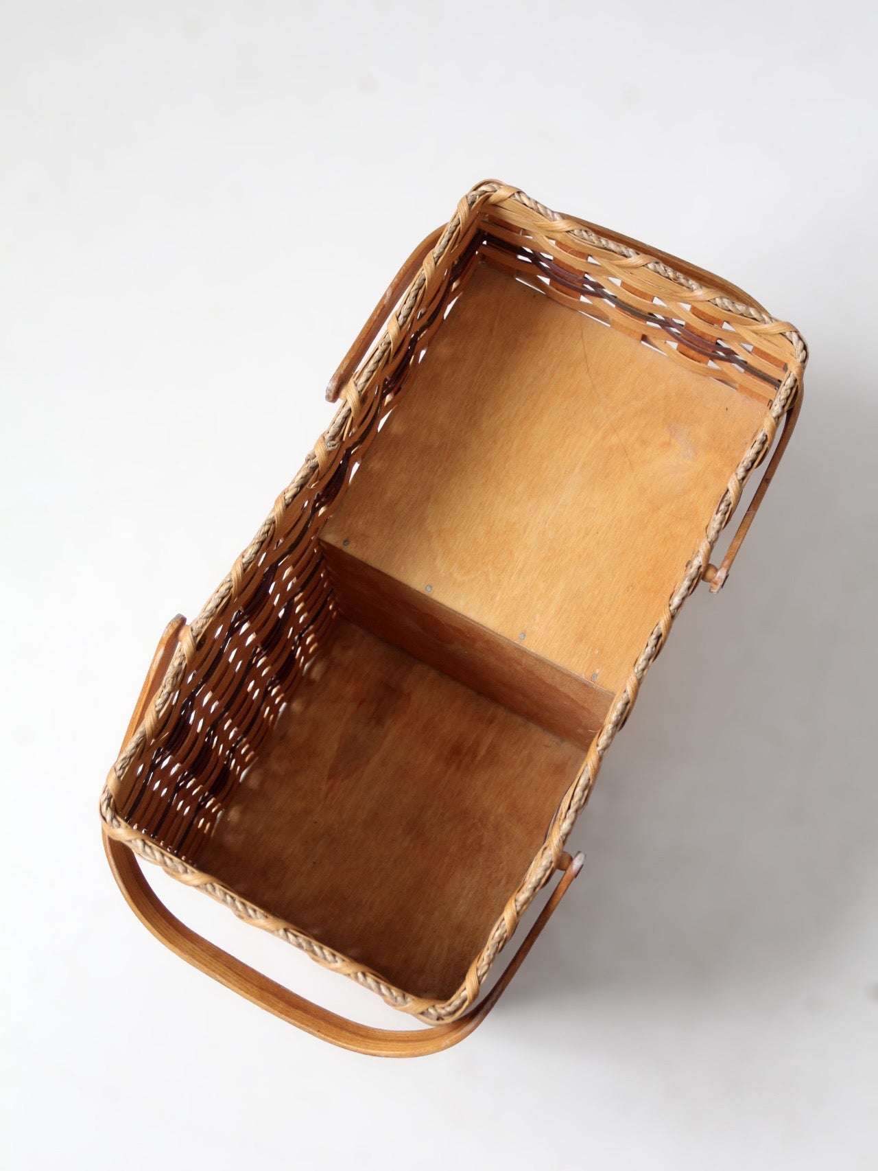 vintage splint weave stair basket