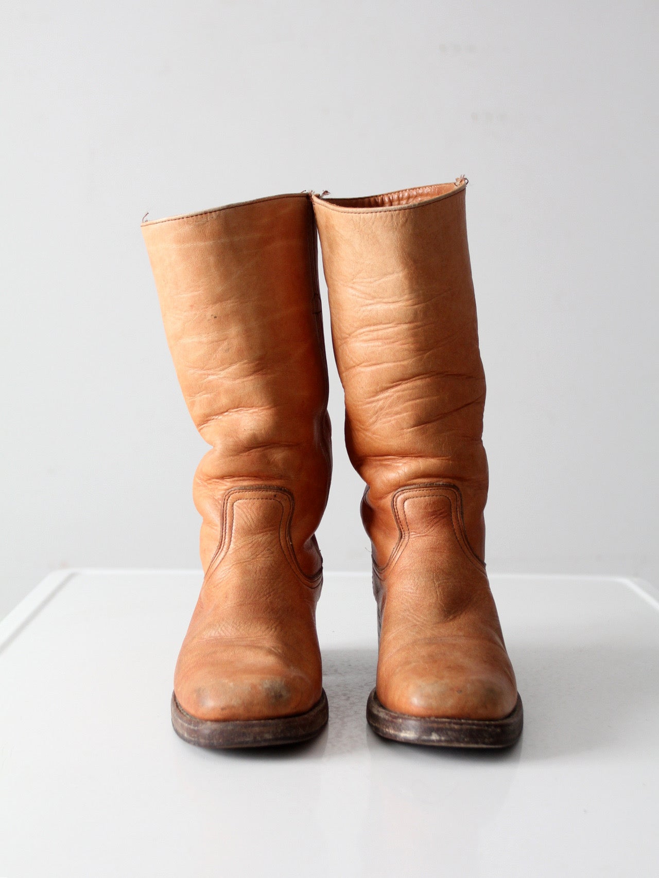 vintage Frye campus boots in brown leather | men's 9 D