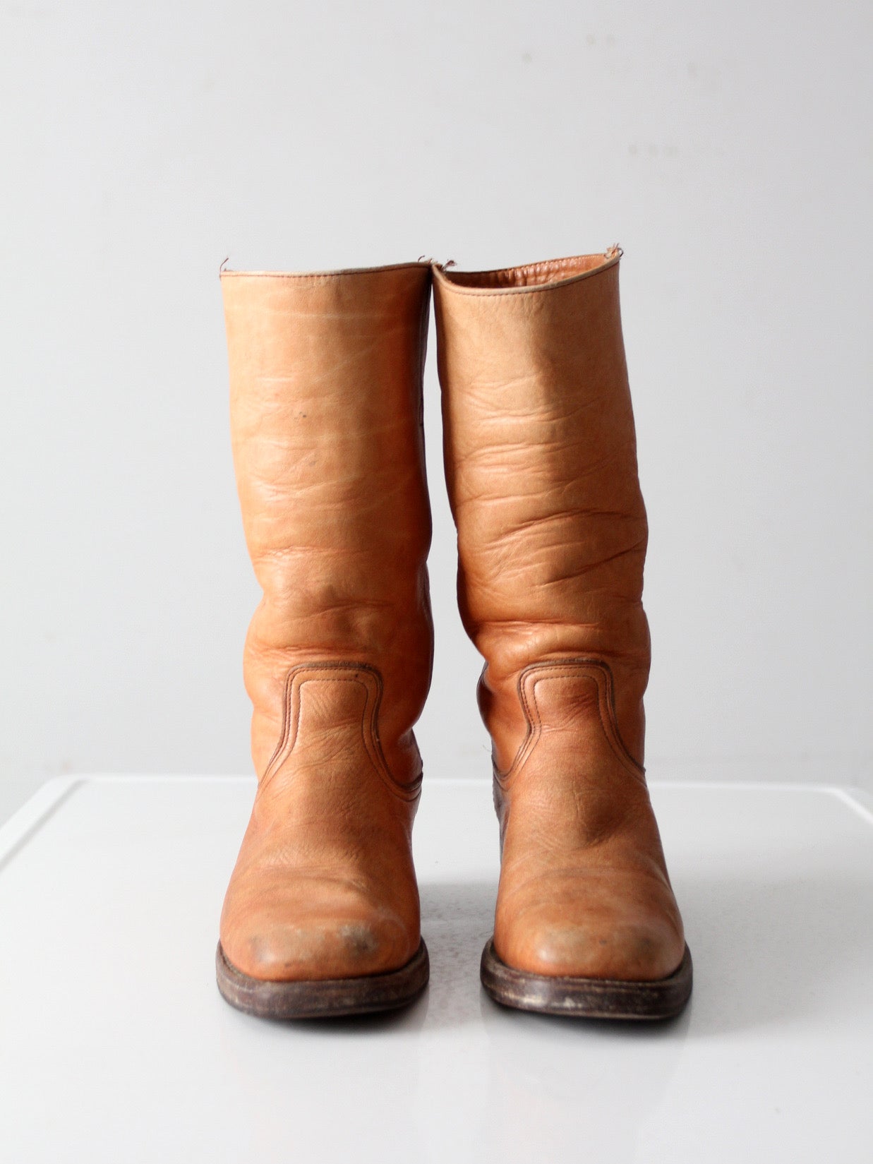 vintage Frye campus boots in brown leather | men's 9 D