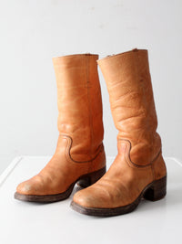 vintage Frye campus boots in brown leather | men's 9 D