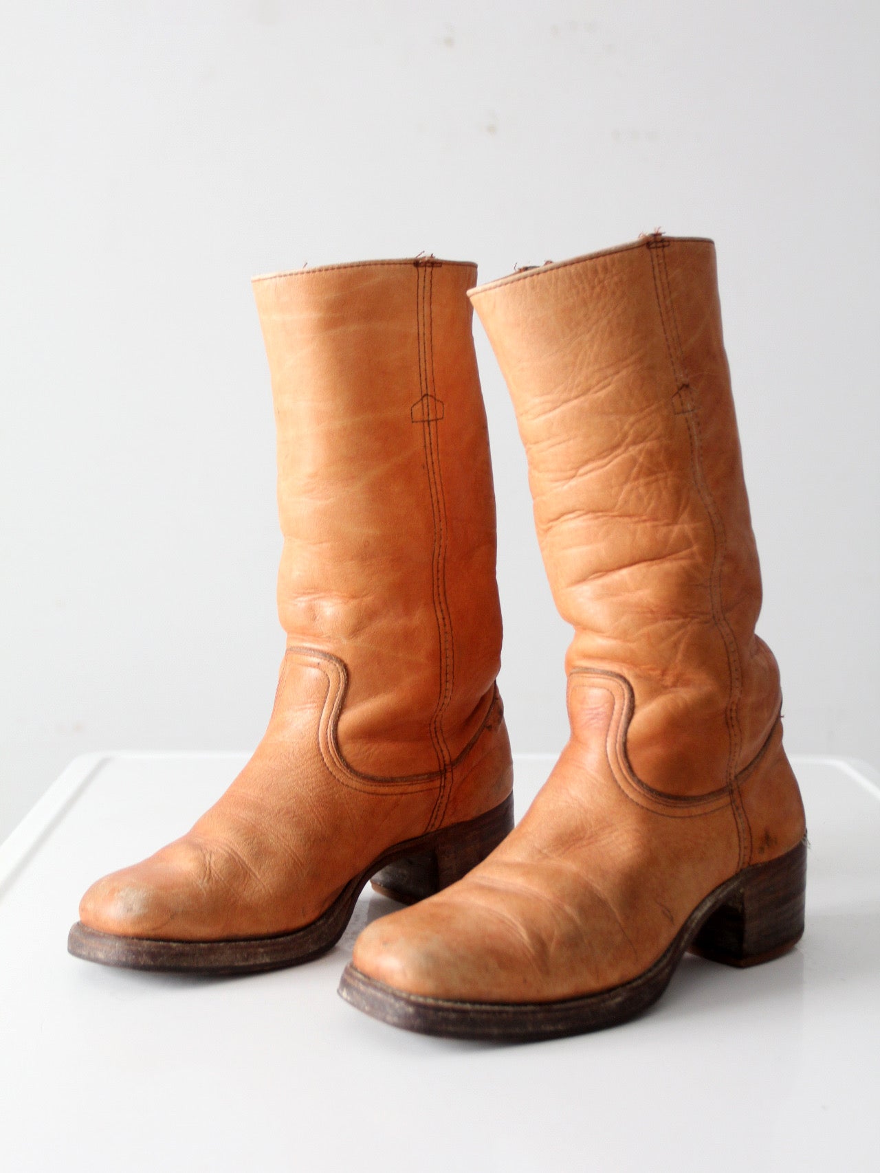 vintage Frye campus boots in brown leather | men's 9 D