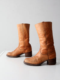 vintage Frye campus boots in brown leather | men's 9 D
