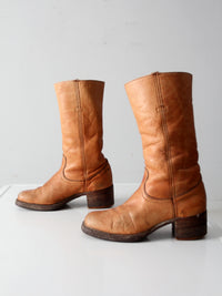 vintage Frye campus boots in brown leather | men's 9 D