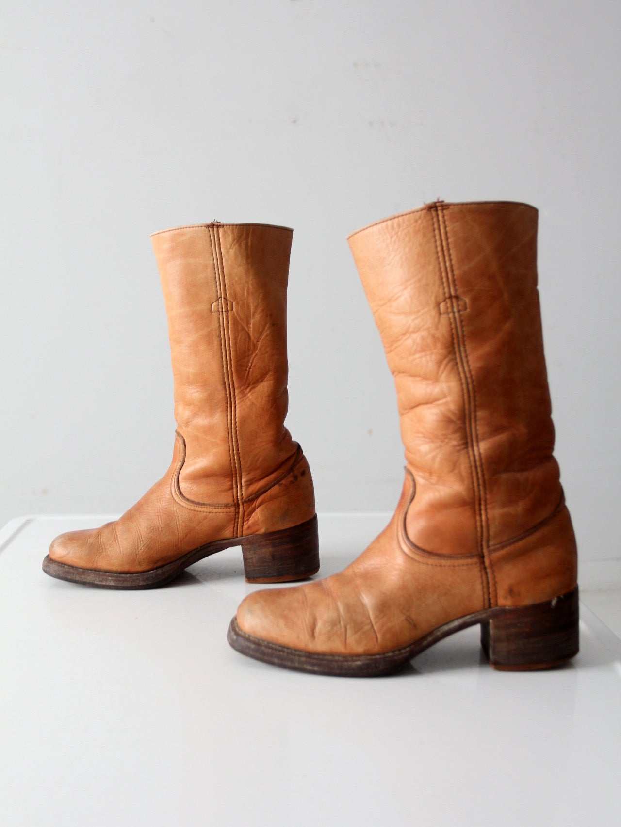vintage Frye campus boots in brown leather | men's 9 D
