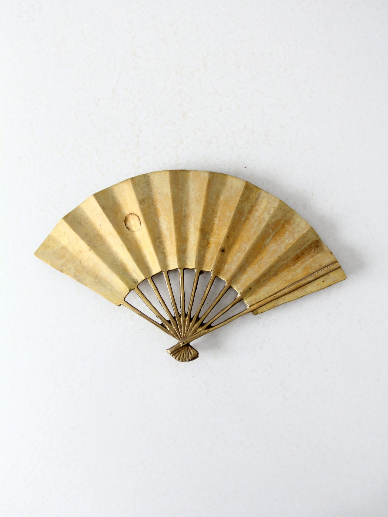 mid century decorative brass fan tray