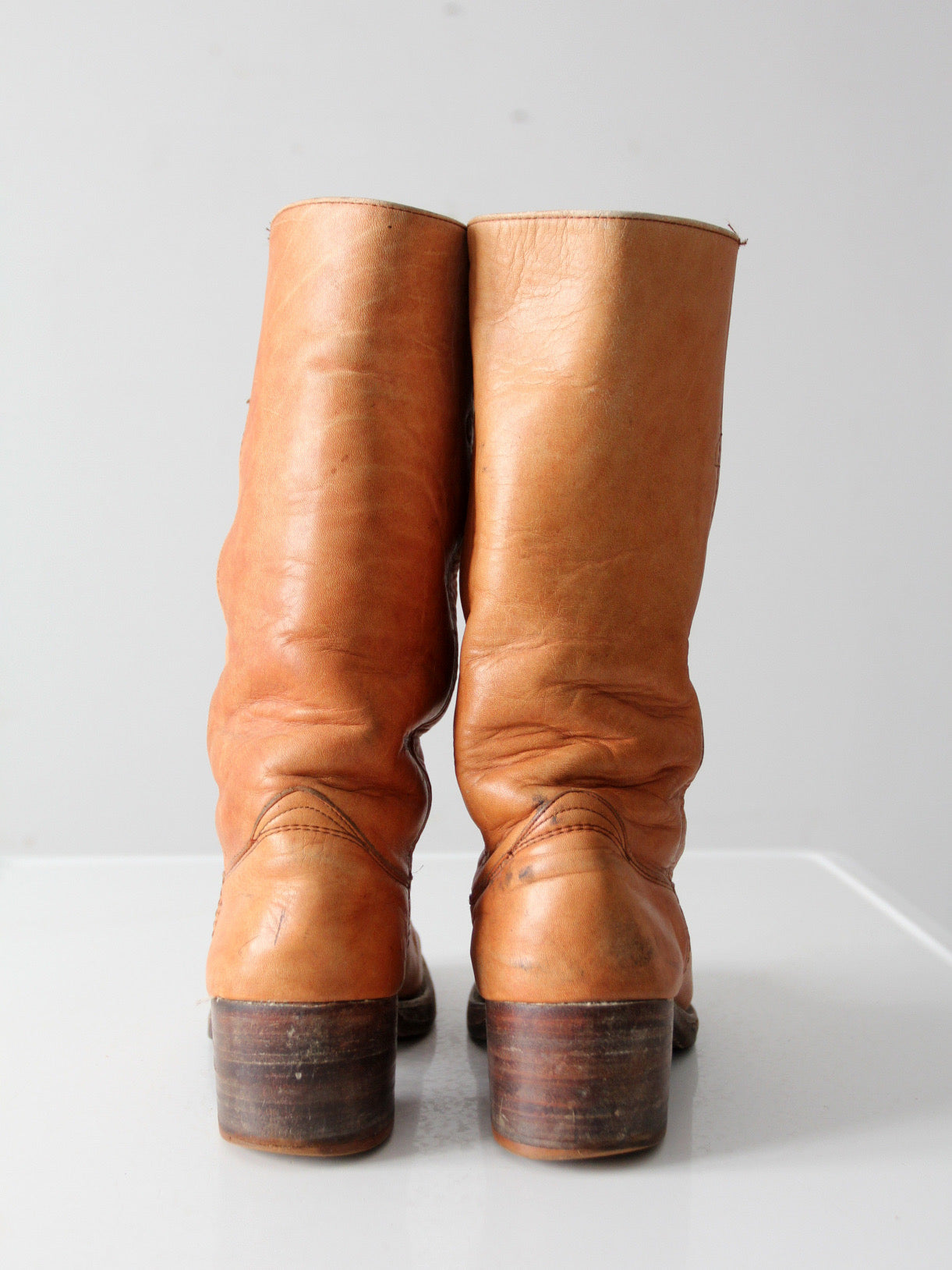 vintage Frye campus boots in brown leather | men's 9 D