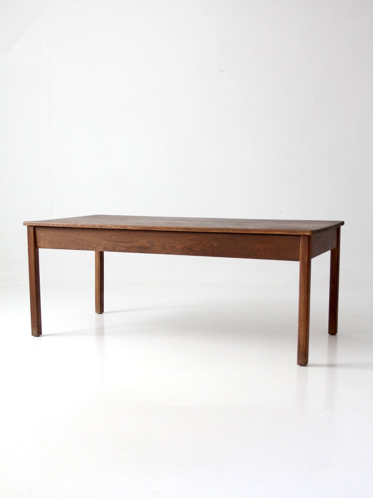 antique oak schoolhouse work table