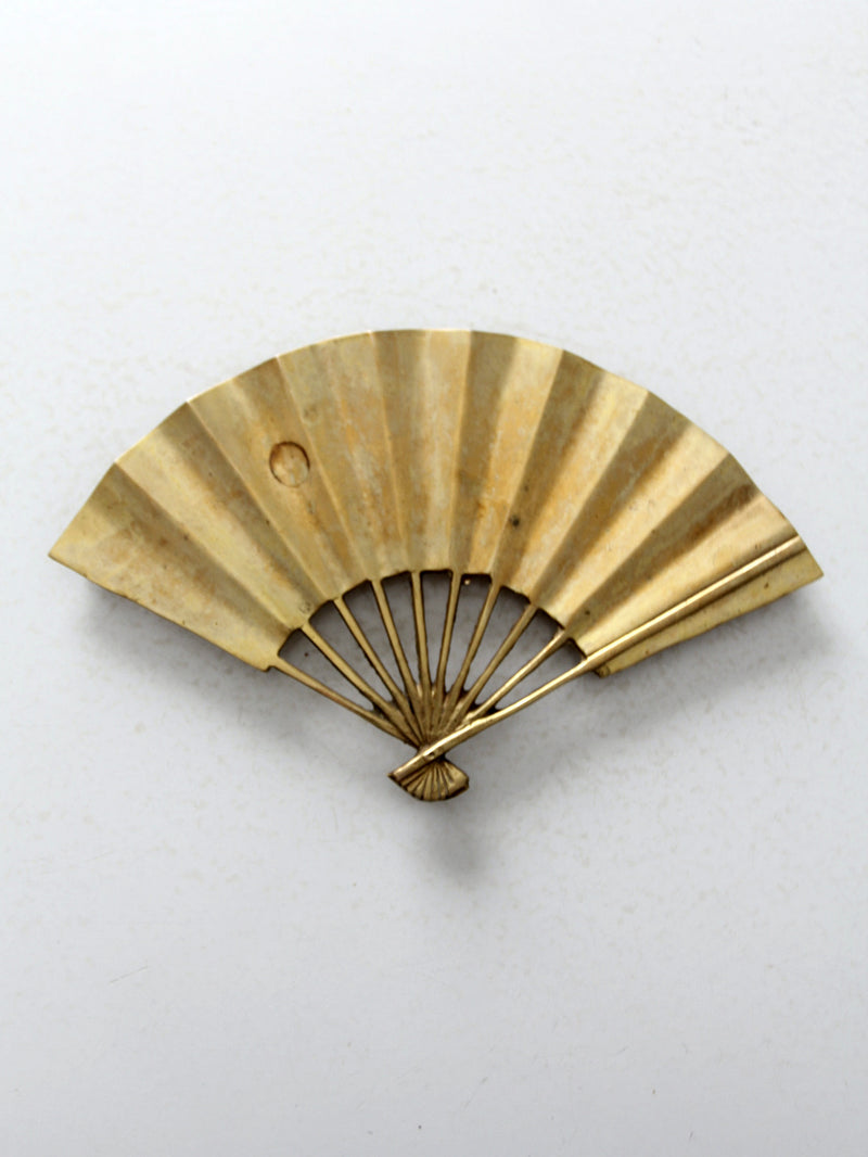 mid century decorative brass fan tray