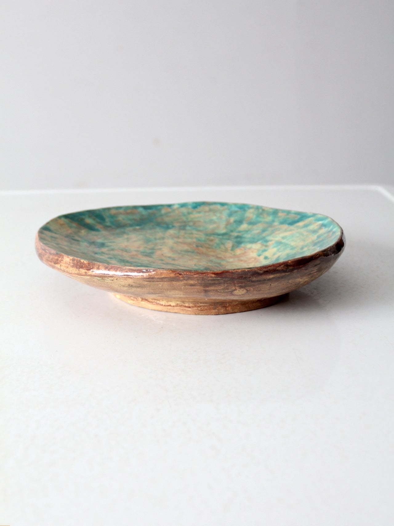 vintage freeform studio pottery platter