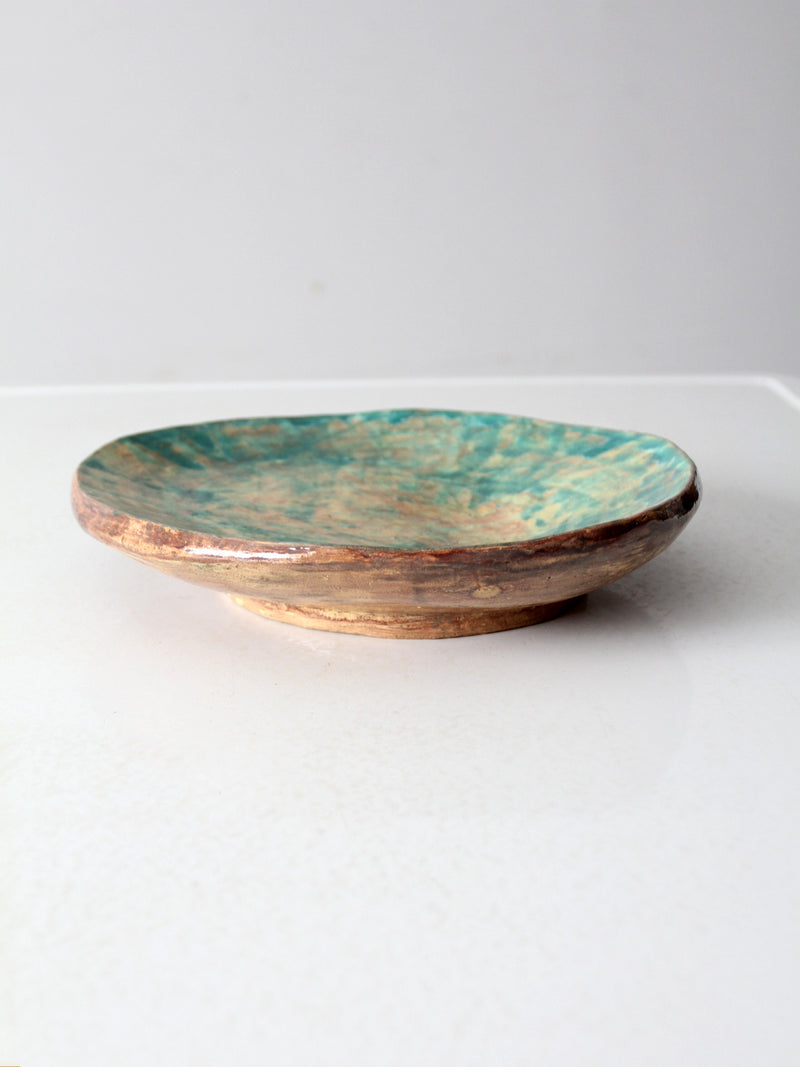 vintage freeform studio pottery platter