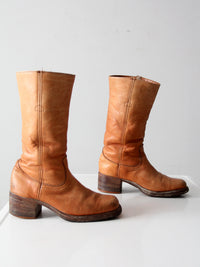vintage Frye campus boots in brown leather | men's 9 D