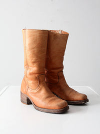 vintage Frye campus boots in brown leather | men's 9 D