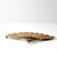 mid century decorative brass fan tray