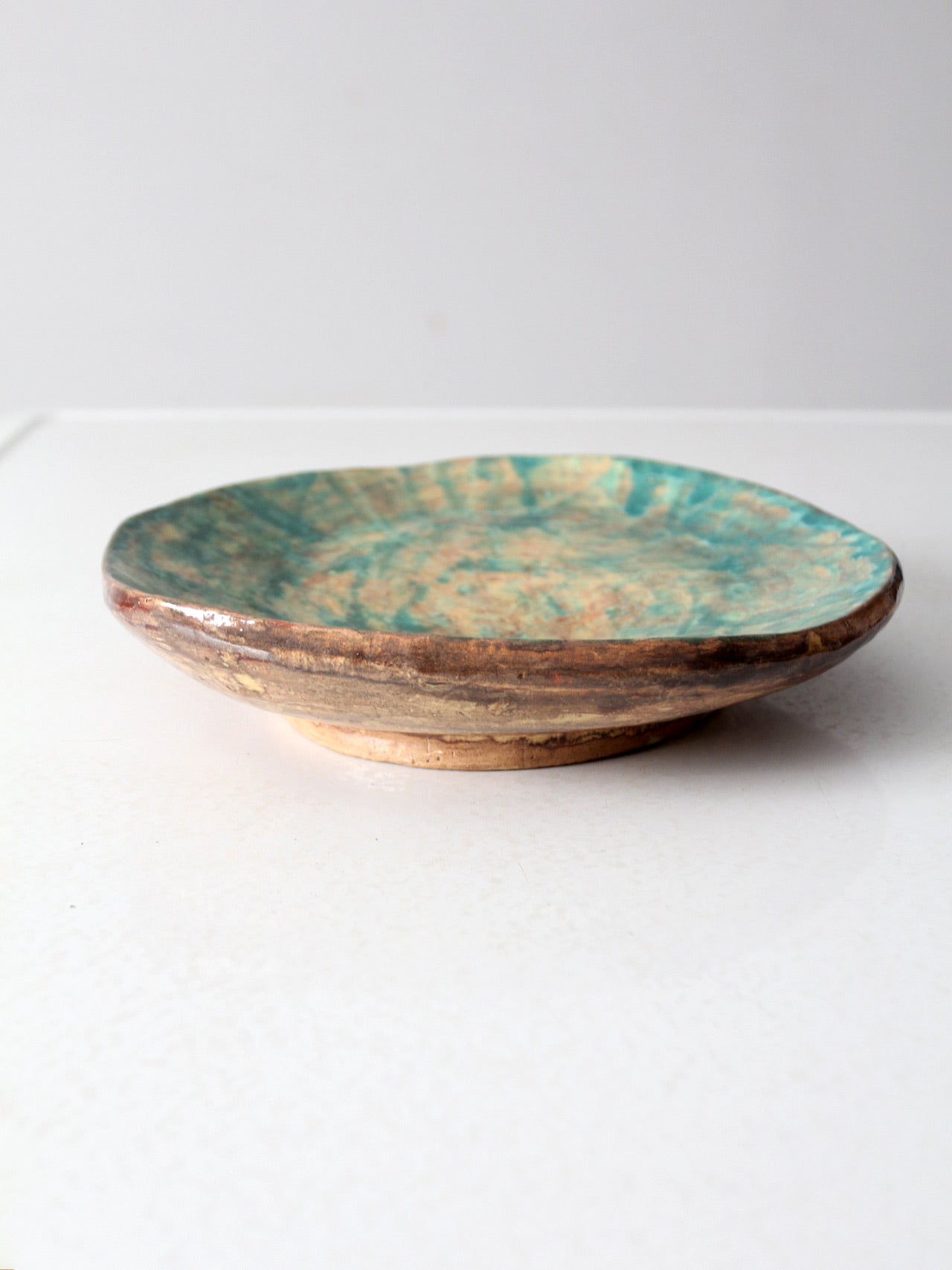 vintage freeform studio pottery platter