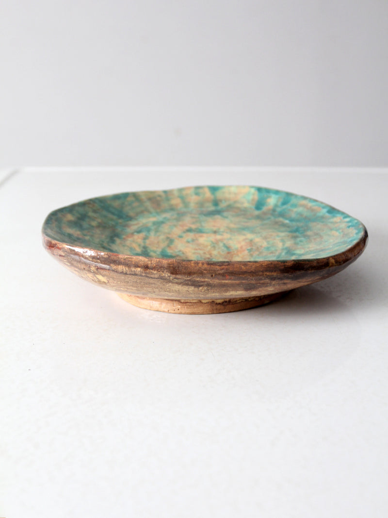 vintage freeform studio pottery platter