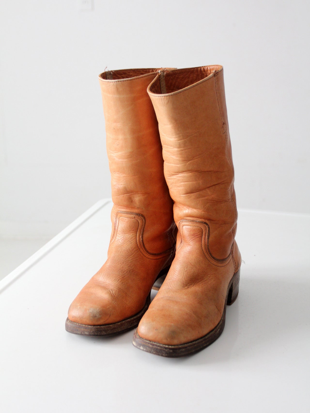 vintage Frye campus boots in brown leather | men's 9 D