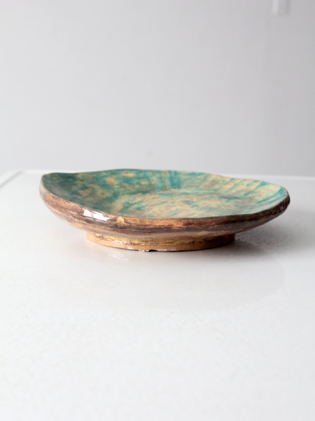 vintage freeform studio pottery platter