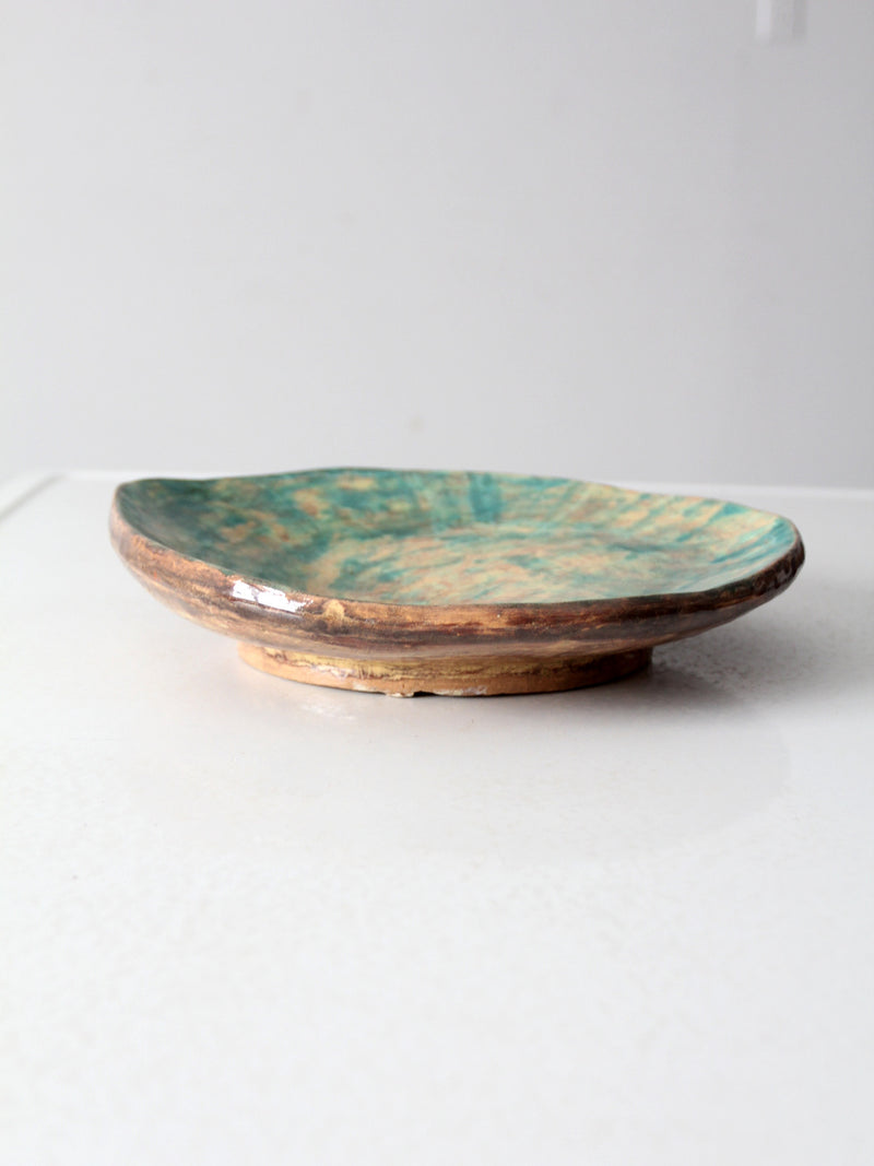 vintage freeform studio pottery platter