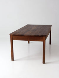 antique oak schoolhouse work table