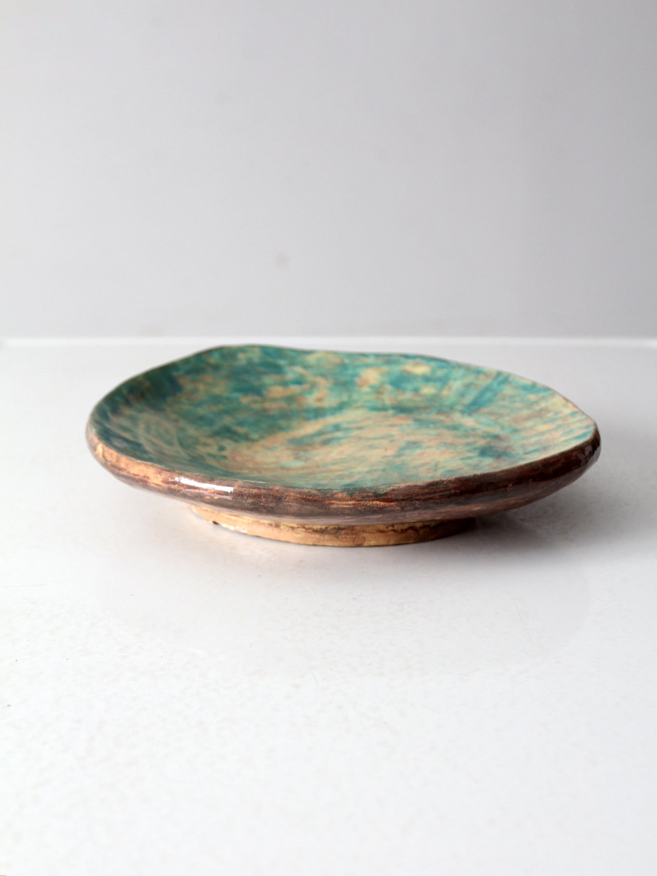 vintage freeform studio pottery platter