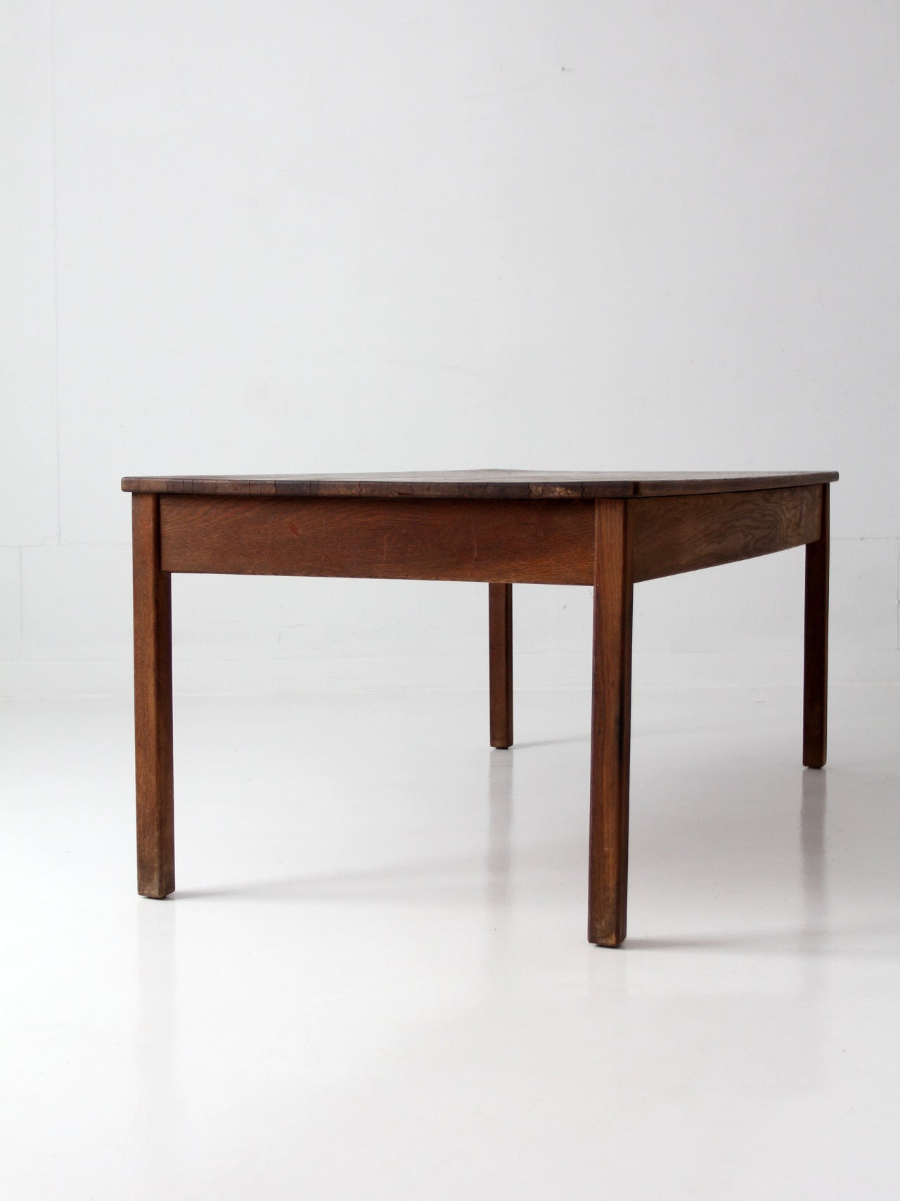 antique oak schoolhouse work table