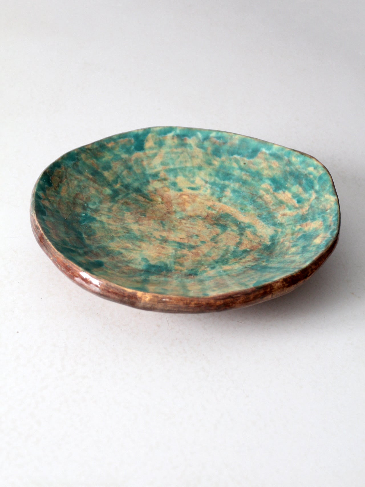 vintage freeform studio pottery platter