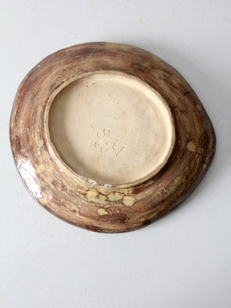 vintage freeform studio pottery platter