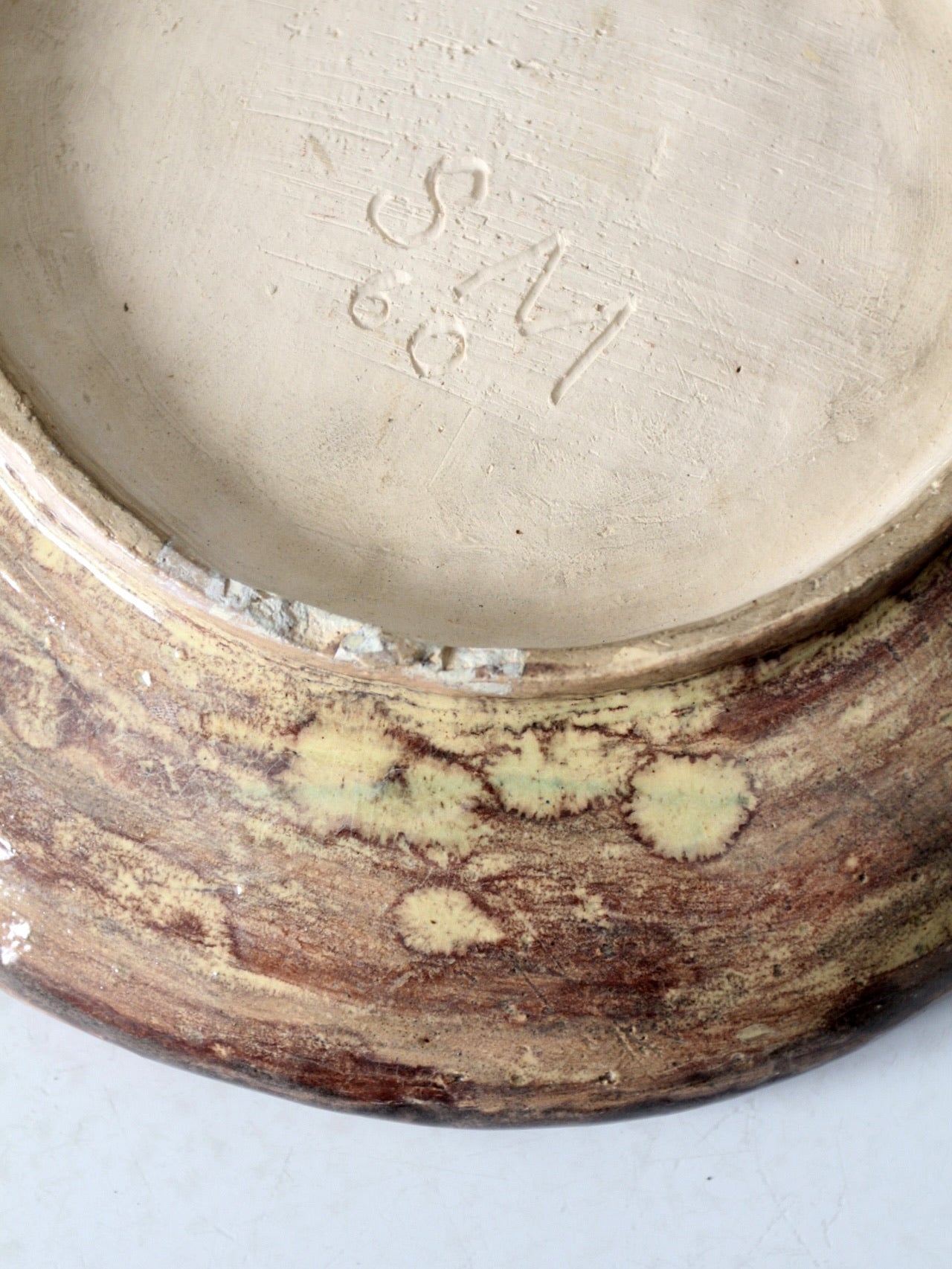 vintage freeform studio pottery platter