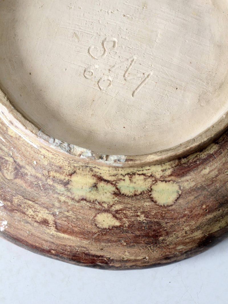 vintage freeform studio pottery platter