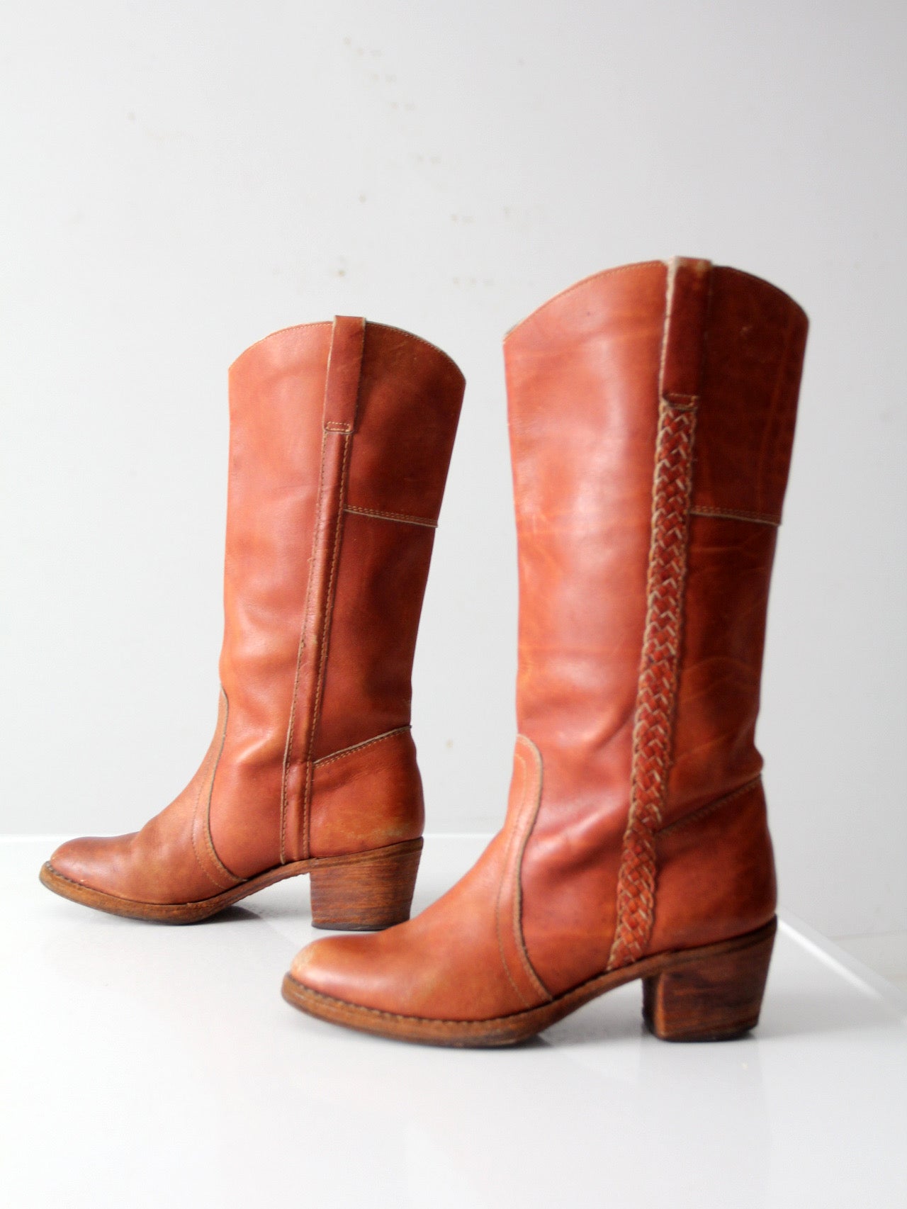 vintage 70s tall leather riding boots | size 8