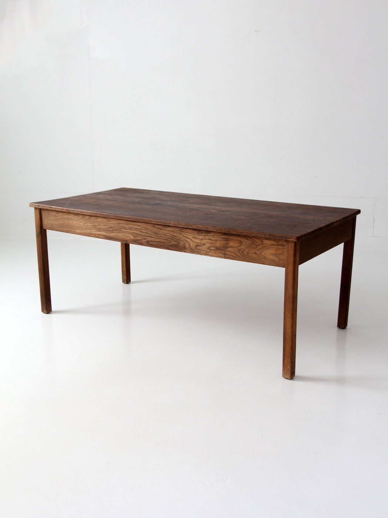 antique oak schoolhouse work table