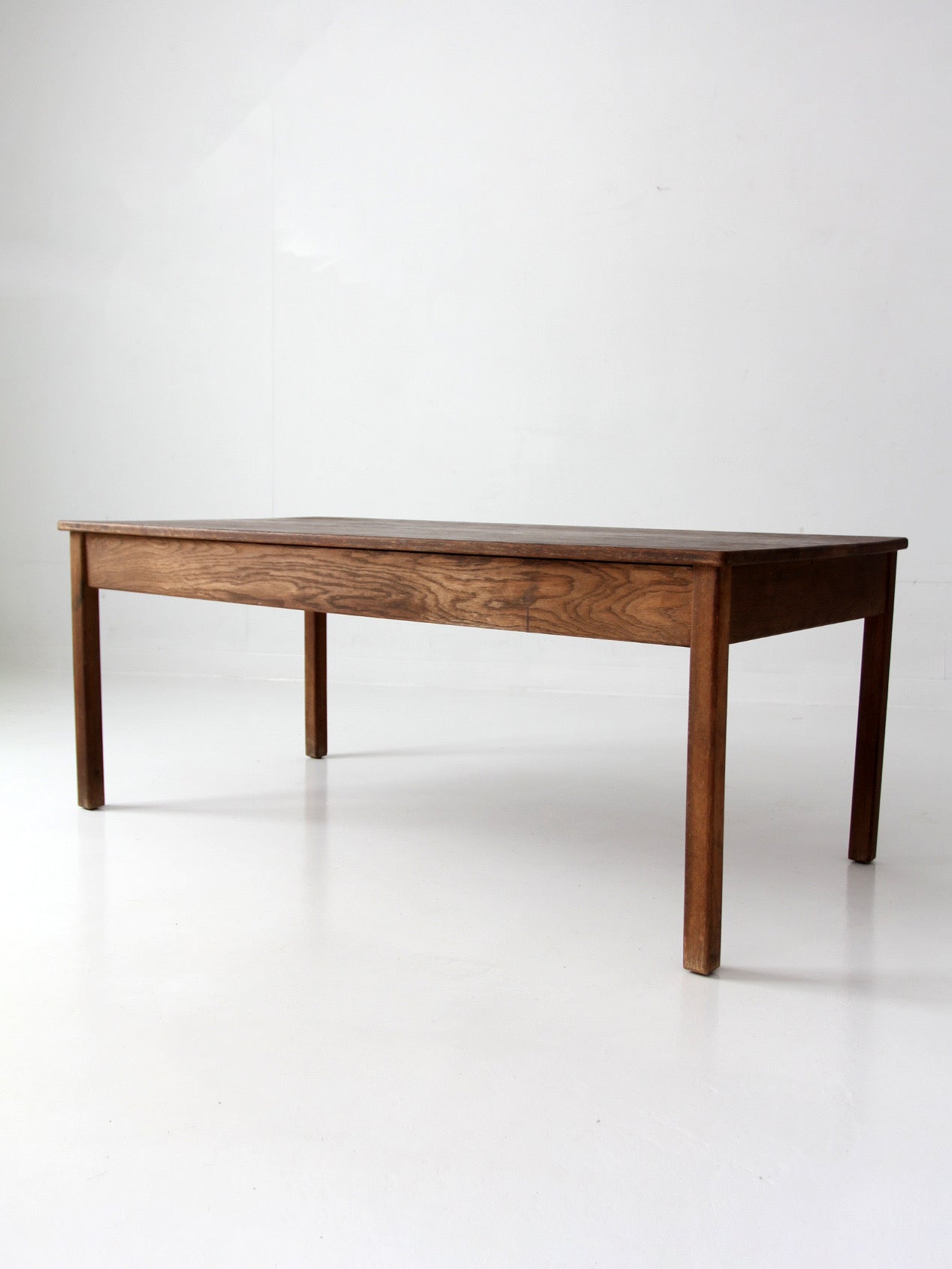 antique oak schoolhouse work table