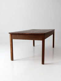 antique oak schoolhouse work table