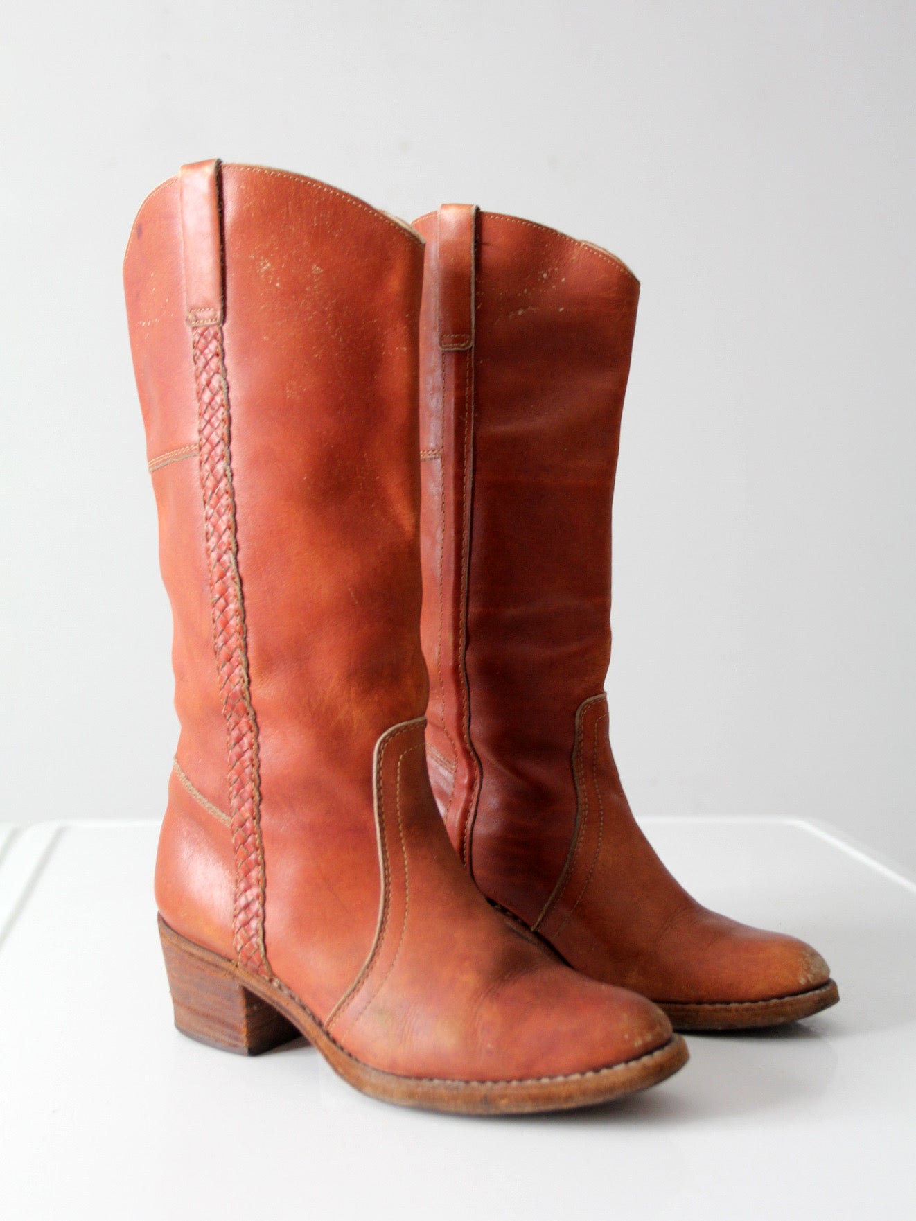 vintage 70s tall leather riding boots | size 8